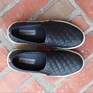 Steve Madden Quilted Leather Slip Ons